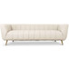 Lamattina - Genuine Italian Leather Channel Tufted Sofa - Light Beige / White