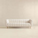 Lamattina - Genuine Italian Leather Channel Tufted Sofa - Light Beige / White