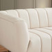 Lamattina - Genuine Italian Leather Channel Tufted Sofa - Light Beige / White
