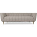 Lamattina - Genuine Italian Leather Channel Tufted Sofa - Beige / Light Gray