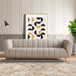 Lamattina - Genuine Italian Leather Channel Tufted Sofa - Beige / Light Gray