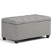 Sienna - Storage Ottoman Bench - Dove Gray