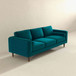 Amber - Mid-Century Modern Luxury Modern Velvet Sofa - Brown / Teal