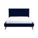 Dillon - Velvet Platform Bed Queen Size - Blue
