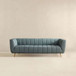 Lamattina - Genuine Italian Leather Channel Tufted Sofa - Dusty Blue / Pewter