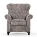 Accented Push Back Recliner Chair With Rolled Arms, Cocooning Comfort - Brown Gray