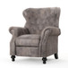 Accented Push Back Recliner Chair With Rolled Arms, Cocooning Comfort - Brown Gray