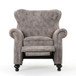 Accented Push Back Recliner Chair With Rolled Arms, Cocooning Comfort - Brown Gray