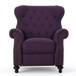Accented Push Back Recliner Chair With Rolled Arms, Cocooning Comfort - Plum