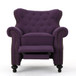 Accented Push Back Recliner Chair With Rolled Arms, Cocooning Comfort - Plum
