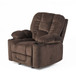 Luxurious Manual Recliner Chair With Skin-Friendly And Dual Cup Holders - Chocolate