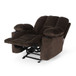 Luxurious Manual Recliner Chair With Skin-Friendly And Dual Cup Holders - Chocolate