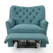 Electric Recliner Chair With Elegant Copper Accents And Soft Upholstery - Teal
