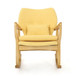 Elegant Rocking Chair With Linen Cushion - Yellow