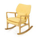 Elegant Rocking Chair With Linen Cushion - Yellow