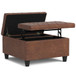 Harrison - Square Small Coffee Table Storage Ottoman - Brown