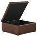 Gabbie - Square Coffee Table Upholstered Storage Ottoman - Brown