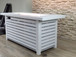 Propane / Natural Gas Outdoor Steel Fire Pit Table With Lid - White