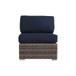Stylish Rattan Wicker 6 Person Seating Group With Premium Sunbrella Cushions Perfect For Outdoor Entertaining - Dark Gray / Navy Blue