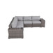 7 Piece Rattan Sectional Sofa Set With Cushions - Gray Mix