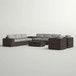 8 Person Outdoor Seating Group Elegant And Comfortable Conversation Set For Patios, Decks, Backyards - Espresso / Gray