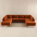 Brooke - U Shape Corner Sofa - Orange