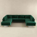 Brooke - U Shape Corner Sofa - Green