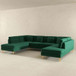 Brooke - U Shape Corner Sofa - Green