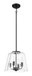 Soiree - 4 Candle Lights Pendant - Black / Clear