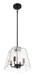 Soiree - 4 Candle Lights Pendant - Black / Clear