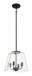 Soiree - 4 Candle Lights Pendant - Black / Clear