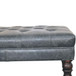 Buffalo - Leather Ottoman With Castor Legs - Brown / Teal