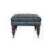 Buffalo - Leather Ottoman With Castor Legs - Brown / Teal