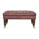 Buffalo - Brown Leather Ottoman With Castor Legs - Walnut