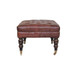 Buffalo - Brown Leather Ottoman With Castor Legs - Walnut