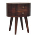 Rounded Bedside Table - Walnut