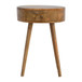 Nordic Circular Shaped Bedside Table - Oak