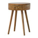Nordic Circular Shaped Bedside Table - Oak