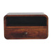 Large Curve Upper Slot Floating Bedside Table - Dak Brown