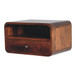 Large Curve Upper Slot Floating Bedside Table - Dak Brown