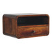 Large Curve Upper Slot Floating Bedside Table - Dak Brown