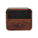 Extra Mini Wall Mounted Curved Nightstand & Open Slot - Brown