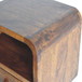 Extra Mini Wall Mounted Curved Nightstand & Open Slot - Brown
