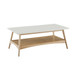 Modern Coffee Table With Extra Storage Manufactured Wood Top Solid Wood Frame - Off White / Natural