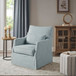 Modern Design London Skirted Swivel Chair With 360 Degree Rotation - Light Blue