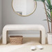 Modern Boucle Waterfall Bench - Cream