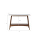 Console Table With Lower Shelf - Off White / Pecan Wood
