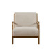 Mid - Century Design Lounge Chair With Upholstered Seat - Cream