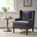 Fancy Design Farmhouse Style Solid Wood Chair - Charcoal Gray