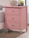 Transitional Nightstand For Bedrooms - Pink